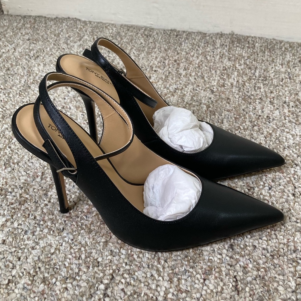 TONY BIANCO Gallery Heels in Black Nappa - Ankle Strap Leather Pumps - Picture 5 of 16